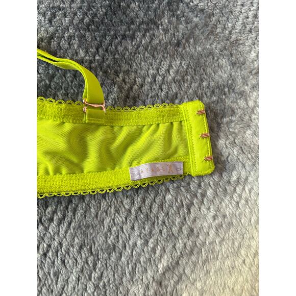 Savage X Fenty Perfect Poppies Lace Green Cross Back Unpadded Bralette XL - Picture 8 of 10